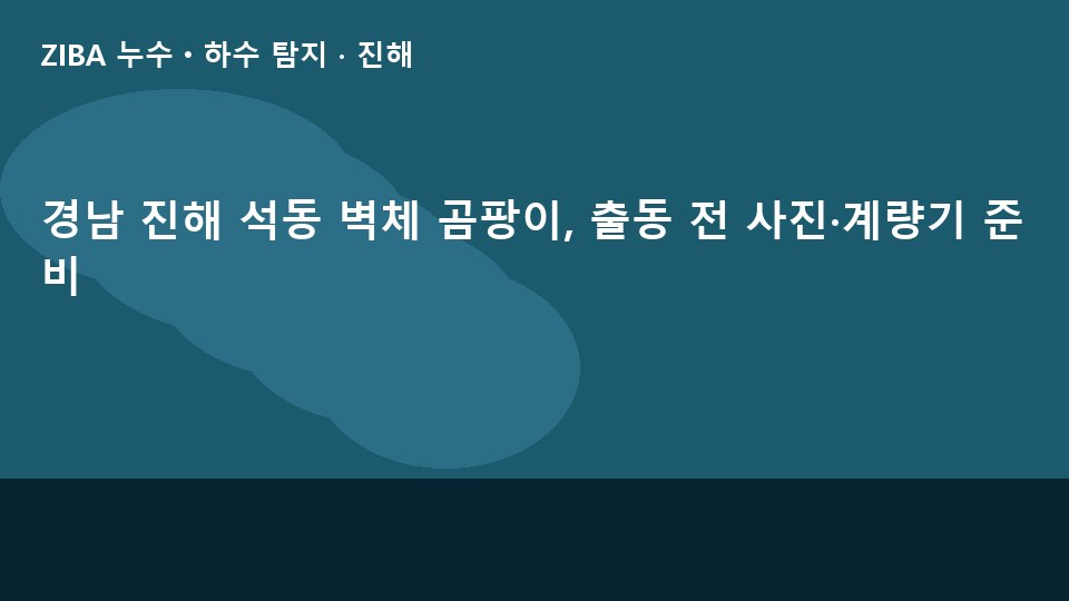 경남 진해 석동 벽체 곰팡이, 출동 전 사진·계량기 준비